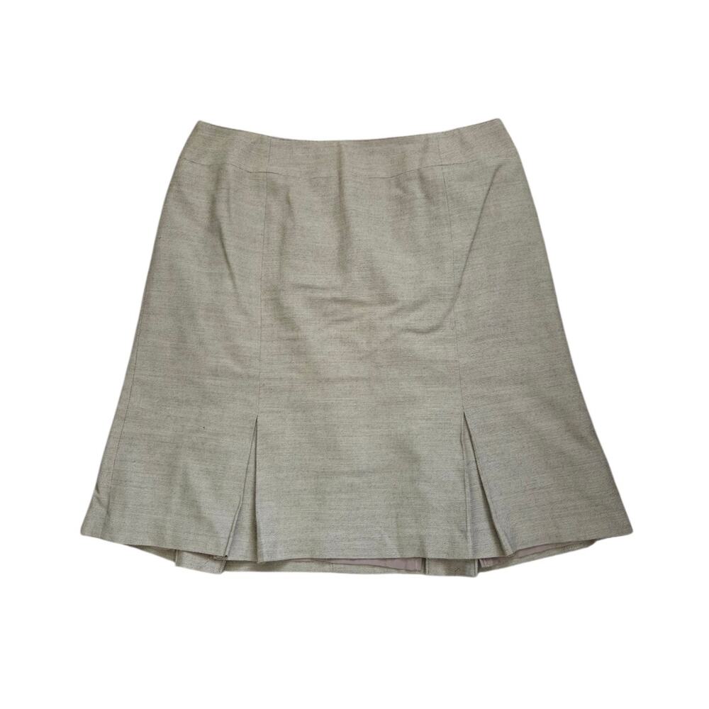 Maggie McNaughton 100% Pure Wool Oatmeal Tan Knee Length A-Line Skirt, Plus 18W